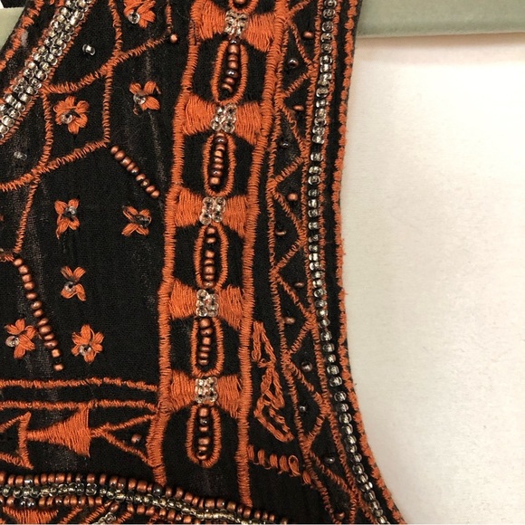 Free People Women’s Dress Beaded Gauze Open Back Casual Carefree Flowing - Picture 4 of 11